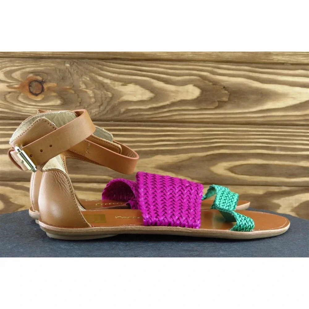 Dolce Vita Sz 7 M Brown Ankle Strap‎ Leather Women Sandals